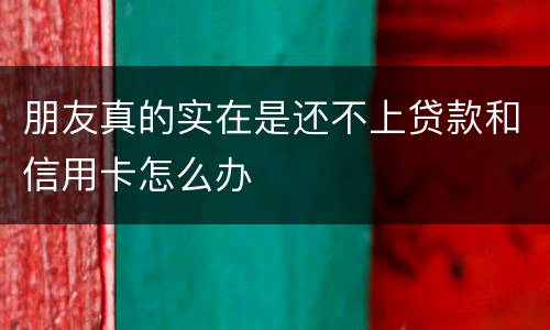 朋友真的实在是还不上贷款和信用卡怎么办