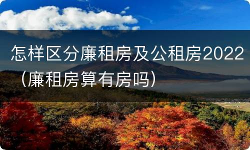 怎样区分廉租房及公租房2022（廉租房算有房吗）