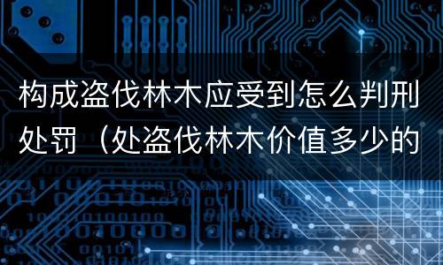 构成盗伐林木应受到怎么判刑处罚（处盗伐林木价值多少的罚款）