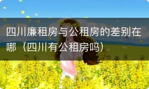 四川廉租房与公租房的差别在哪（四川有公租房吗）