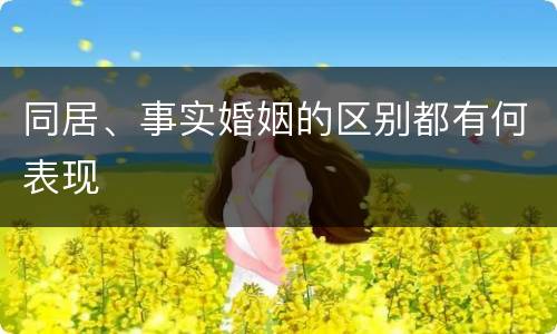 同居、事实婚姻的区别都有何表现