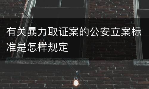 有关暴力取证案的公安立案标准是怎样规定