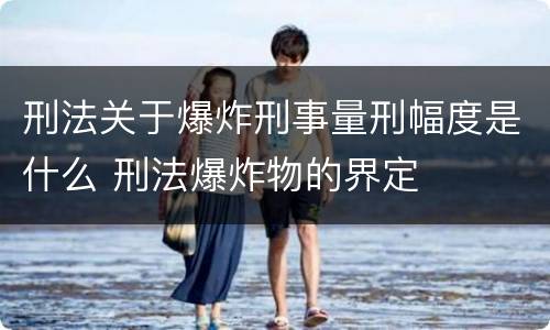 刑法关于爆炸刑事量刑幅度是什么 刑法爆炸物的界定