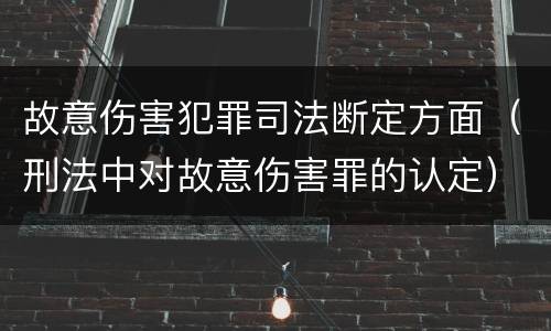 故意伤害犯罪司法断定方面（刑法中对故意伤害罪的认定）