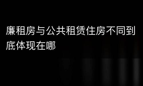 廉租房与公共租赁住房不同到底体现在哪