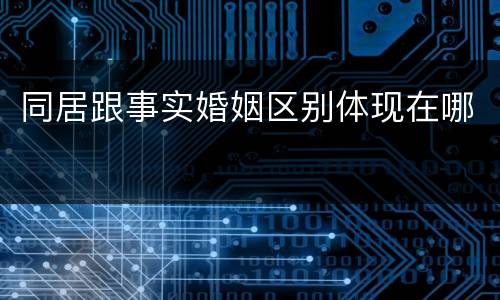 同居跟事实婚姻区别体现在哪