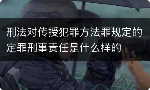 刑法对传授犯罪方法罪规定的定罪刑事责任是什么样的