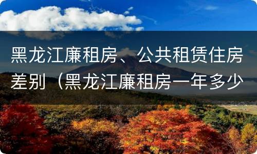 黑龙江廉租房、公共租赁住房差别（黑龙江廉租房一年多少钱）