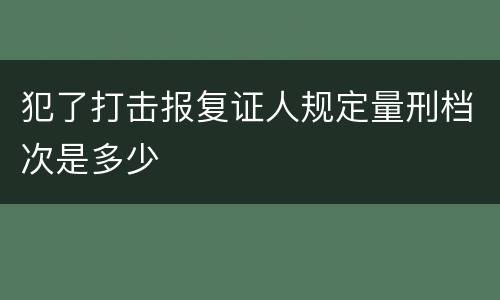 犯了打击报复证人规定量刑档次是多少