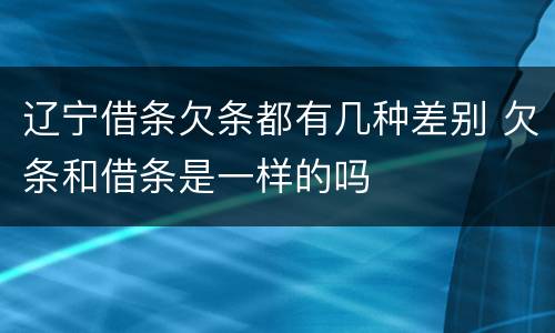 辽宁借条欠条都有几种差别 欠条和借条是一样的吗
