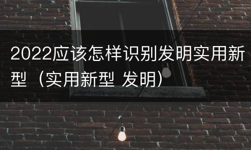 2022应该怎样识别发明实用新型（实用新型 发明）