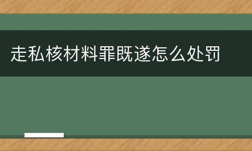 走私核材料罪既遂怎么处罚