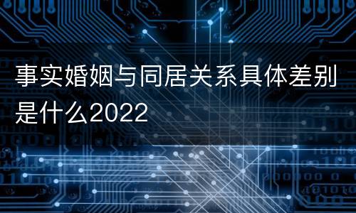 事实婚姻与同居关系具体差别是什么2022