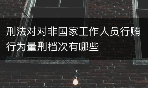 刑法对对非国家工作人员行贿行为量刑档次有哪些