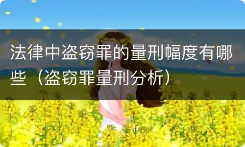 法律中盗窃罪的量刑幅度有哪些（盗窃罪量刑分析）