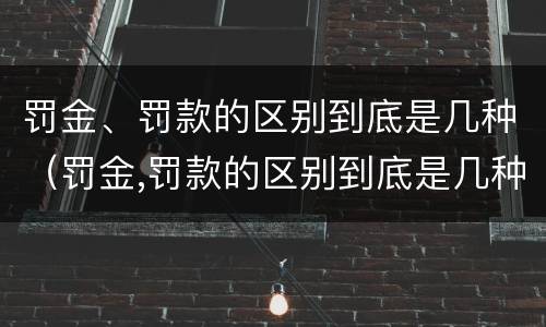 罚金、罚款的区别到底是几种（罚金,罚款的区别到底是几种形式）