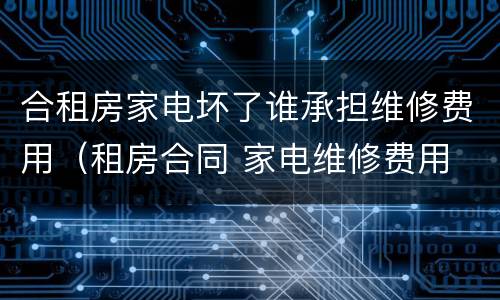 合租房家电坏了谁承担维修费用（租房合同 家电维修费用 谁承担）