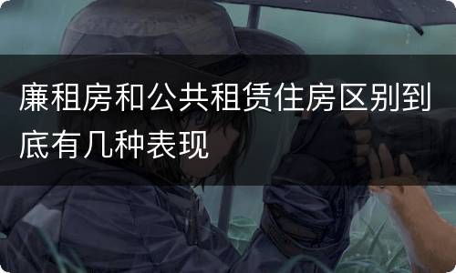 廉租房和公共租赁住房区别到底有几种表现