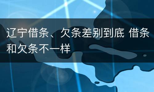 辽宁借条、欠条差别到底 借条和欠条不一样