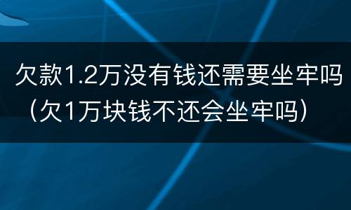 欠款1.2万没有钱还需要坐牢吗（欠1万块钱不还会坐牢吗）