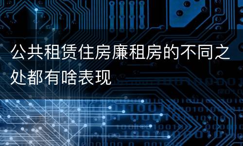 公共租赁住房廉租房的不同之处都有啥表现