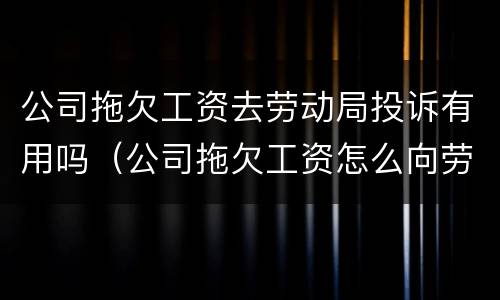 公司拖欠工资去劳动局投诉有用吗（公司拖欠工资怎么向劳动局投诉）