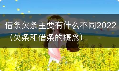 借条欠条主要有什么不同2022（欠条和借条的概念）