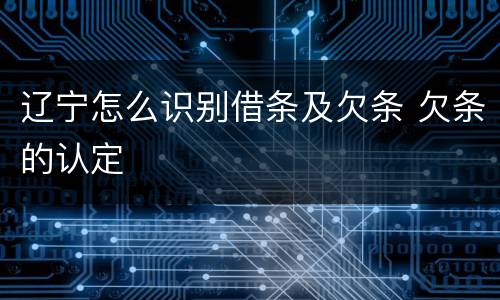 辽宁怎么识别借条及欠条 欠条的认定