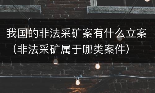 我国的非法采矿案有什么立案（非法采矿属于哪类案件）