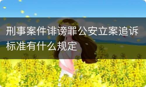 刑事案件诽谤罪公安立案追诉标准有什么规定