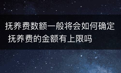 抚养费数额一般将会如何确定 抚养费的金额有上限吗