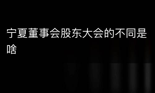 宁夏董事会股东大会的不同是啥