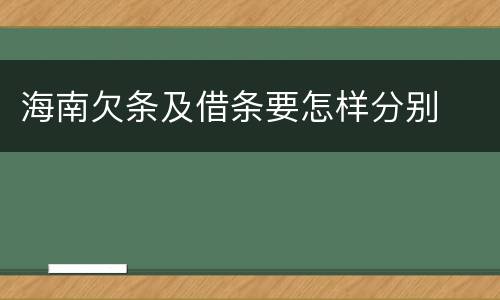 海南欠条及借条要怎样分别