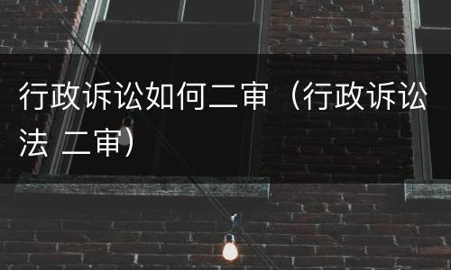 行政诉讼如何二审（行政诉讼法 二审）