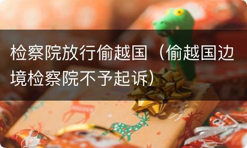 检察院放行偷越国（偷越国边境检察院不予起诉）