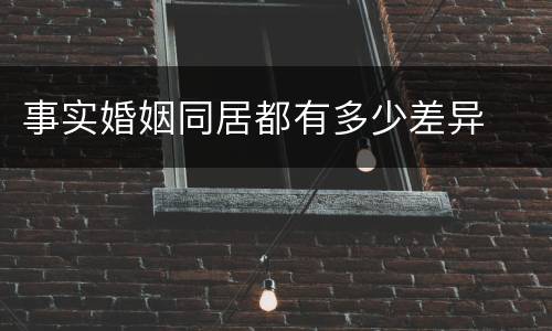 事实婚姻同居都有多少差异