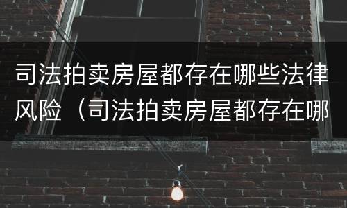 司法拍卖房屋都存在哪些法律风险（司法拍卖房屋都存在哪些法律风险隐患）