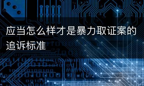 应当怎么样才是暴力取证案的追诉标准