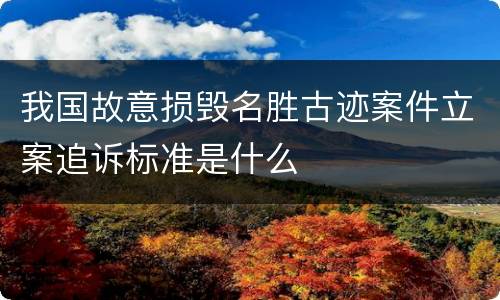 我国故意损毁名胜古迹案件立案追诉标准是什么