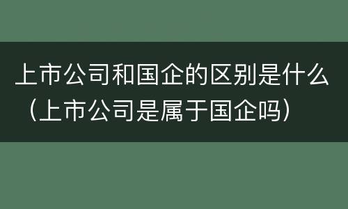 上市公司和国企的区别是什么（上市公司是属于国企吗）