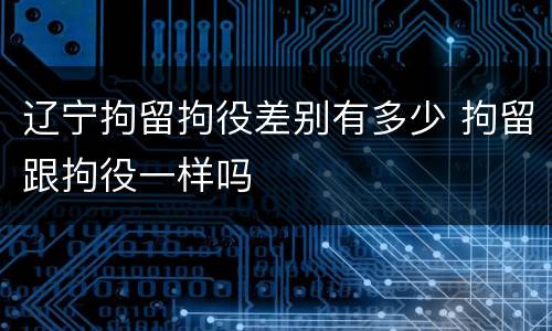 辽宁拘留拘役差别有多少 拘留跟拘役一样吗