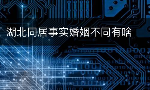 湖北同居事实婚姻不同有啥