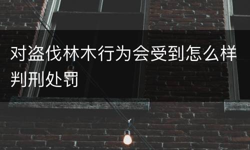 对盗伐林木行为会受到怎么样判刑处罚