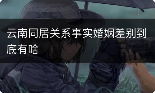 云南同居关系事实婚姻差别到底有啥