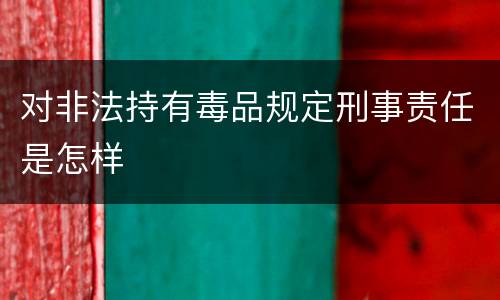 对非法持有毒品规定刑事责任是怎样