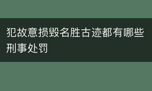 犯故意损毁名胜古迹都有哪些刑事处罚