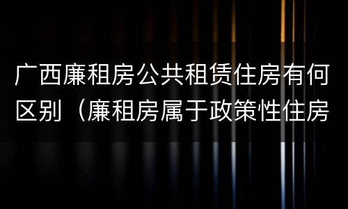广西廉租房公共租赁住房有何区别（廉租房属于政策性住房吗）