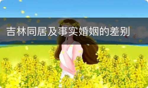 吉林同居及事实婚姻的差别