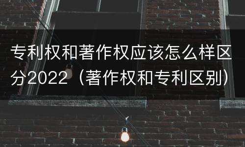 专利权和著作权应该怎么样区分2022（著作权和专利区别）