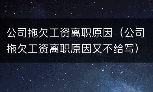 公司拖欠工资离职原因（公司拖欠工资离职原因又不给写）